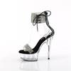 Pleaser - DELIGHT627RS Sandale à bride à la cheville - Noir/Transparent Product image